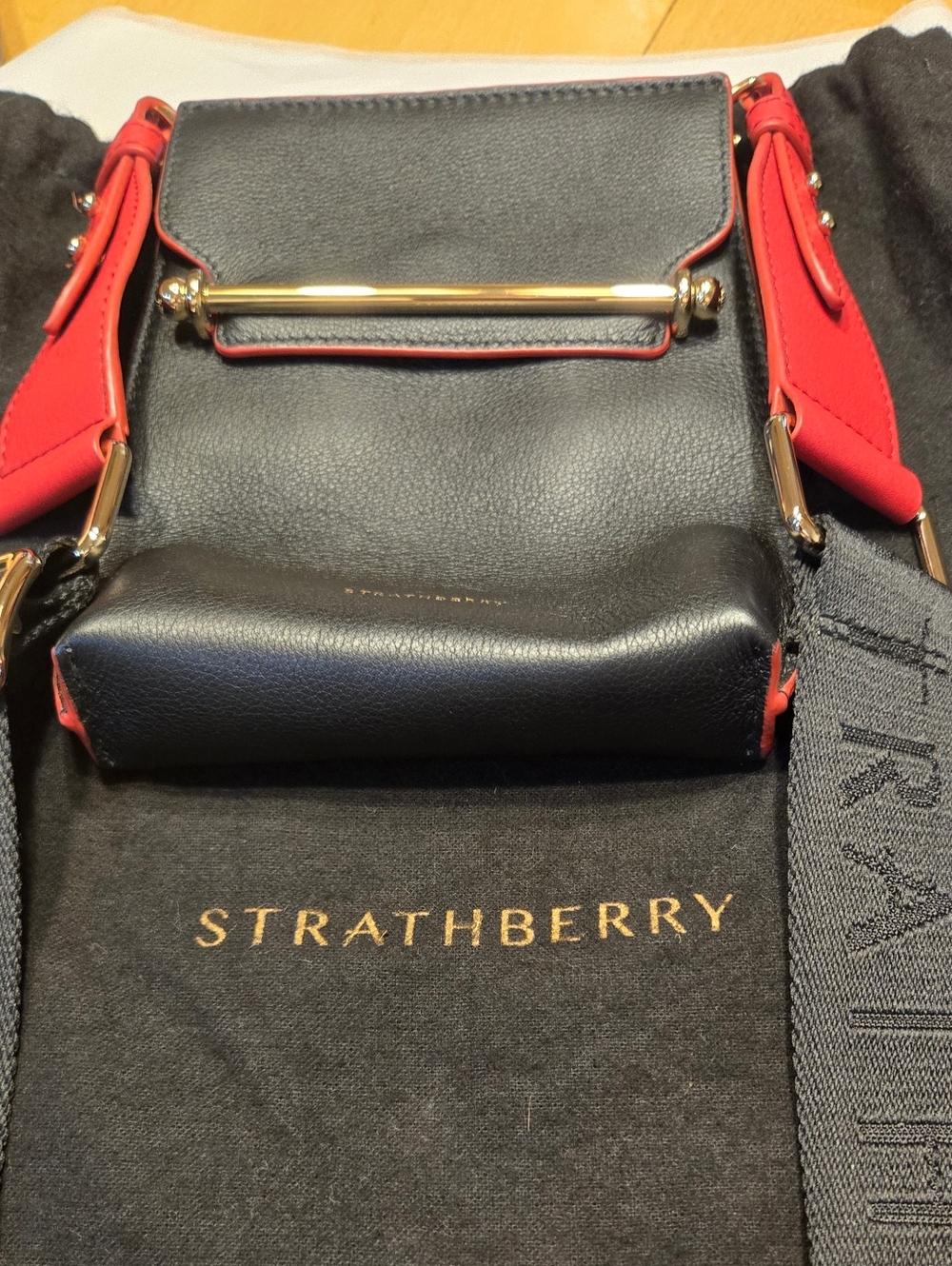 Strathberry North/South Stylist Calfskin Leather Crossbody Bag - Picture 3 of 16